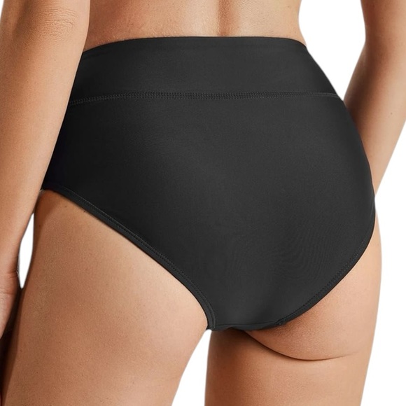 BALEAF womens black plus size 2XL high waist full coverage athletic swim bottom - Picture 5 of 10